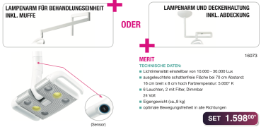 LED Behandlungsleuchte "MERIT" inkl. Lampenträger