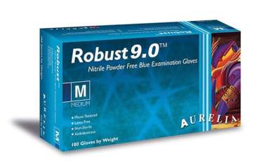 AURELIA Robust 9.0 Premium Nitril Handschuhe Ice Blue 100 Paar